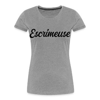 Escrimeuse  - T-shirt bio Premium Femme - gris chiné - Devant - Mia (176cm)