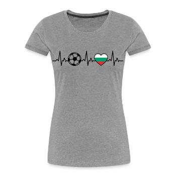 Football Bulgarie Heartbeat Bulgarie - T-shirt bio Premium Femme - gris chiné - Devant - Mia (176cm)