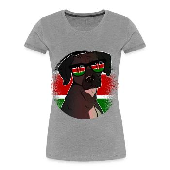 Kenia - Frauen Premium Bio T-Shirt - Grau meliert - Vorne - Mia (176cm)