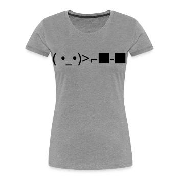 Accepte ( •••)>⌐■-■ Émote Lunettes de Soleil - T-shirt bio Premium Femme - gris chiné - Devant - Mia (176cm)