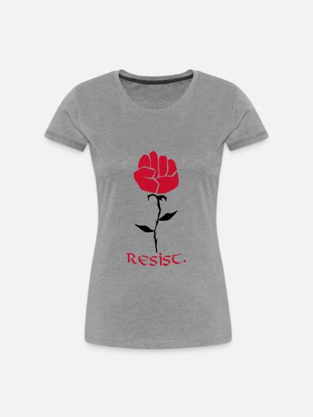 Widerstehen. - Frauen Premium Bio T-Shirt - Grau meliert