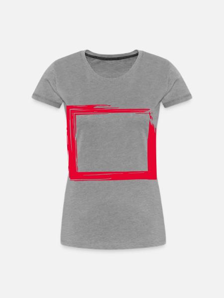 Viereck - Frauen Premium Bio T-Shirt - Grau meliert