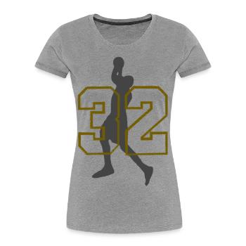 basketball - T-shirt bio Premium Femme - gris chiné - Devant - Mia (176cm)