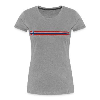 Norway Flag - Holiday Nature Gift - Women's Premium Organic T-Shirt - heather grey - Front - Mia (176cm)
