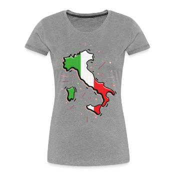 Moderne Illustration von Italien - Frauen Premium Bio T-Shirt - Grau meliert - Vorne - Mia (176cm)