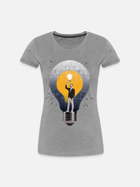 Eine Idee oder Erfindung - Frauen Premium Bio T-Shirt - Grau meliert