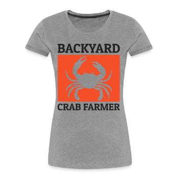 Hinterhof Krabben Landwirt Tierhaltung Farm Lustig - Frauen Premium Bio T-Shirt - Grau meliert - Vorne - Mia (176cm)