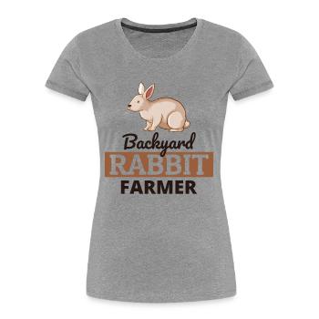Hinterhof Kaninchen Landwirt Tierhaltung Farm Lustig - Frauen Premium Bio T-Shirt - Grau meliert - Vorne - Mia (176cm)