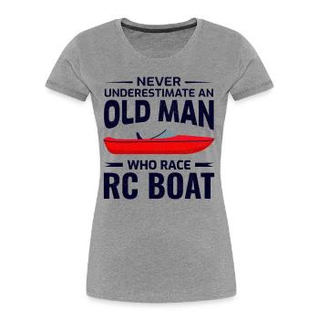 Rc Boat Racing Papa Motorboot Opa Vatertag - Frauen Premium Bio T-Shirt - Grau meliert - Vorne - Mia (176cm)