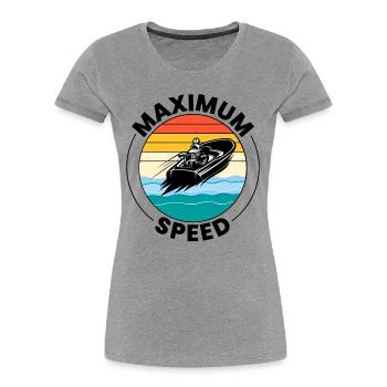 Wasserflugzeug Boot Rennen Motorboot Schnellboot Rennen - Frauen Premium Bio T-Shirt - Grau meliert - Vorne - Mia (176cm)