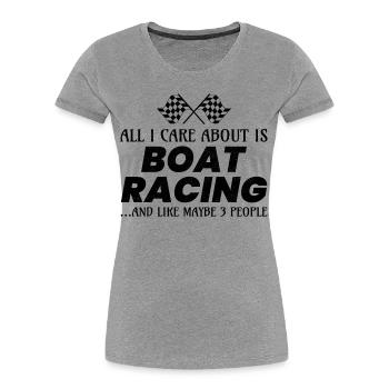 Boat Racing Motorboot Schnellboot Offshore Rennen - Frauen Premium Bio T-Shirt - Grau meliert - Vorne - Mia (176cm)