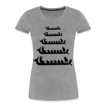 Dragon Boat Racing Crew Paddlers Water Sport - Women's Premium Organic T-Shirt - heather grey - Front - Mia (176cm)