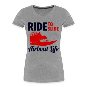 Airboat Fanboot Airboating Swamp Boot Race Ride - Frauen Premium Bio T-Shirt - Grau meliert - Vorne - Mia (176cm)