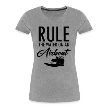 Airboat Fanboat Airboating Planeboat Bateau de marais - T-shirt bio Premium Femme - gris chiné - Devant - Mia (176cm)