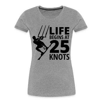 Kitesurf Kiteboard Kiteboarder Kitesurf - T-shirt bio Premium Femme - gris chiné - Devant - Mia (176cm)