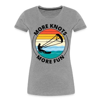 Kitesurfen Kitesurfen Kiteboarding Kiteboard - Frauen Premium Bio T-Shirt - Grau meliert - Vorne - Mia (176cm)