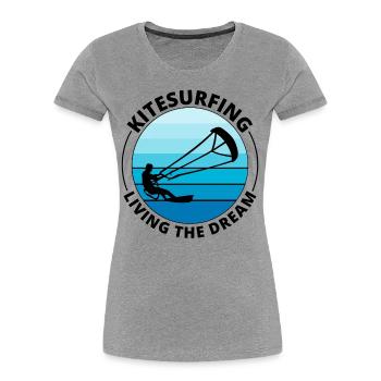 Kitesurfen Kitesurfen Kiteboarding Kiteboarder - Frauen Premium Bio T-Shirt - Grau meliert - Vorne - Mia (176cm)