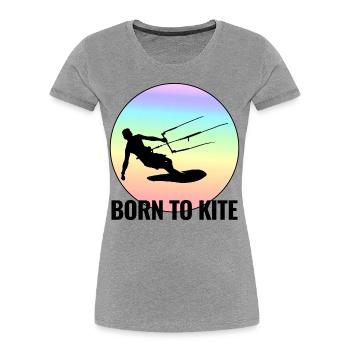 Kitesurfing Kitesurf Kiteboarding Kiteboarder - T-shirt bio Premium Femme - gris chiné - Devant - Mia (176cm)