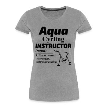 Aqua Cycling Swimming Pool Fitness Training Coach - Women's Premium Organic T-Shirt - heather grey - Front - Mia (176cm)