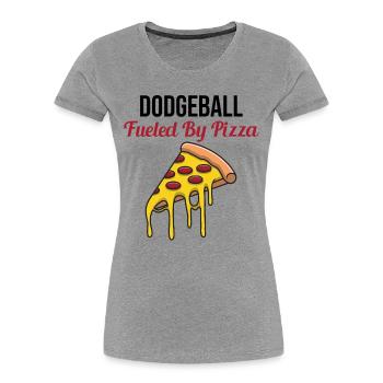 Joueur de dodgeball Entraîneur Sports d’équipe Pizza Drôle - T-shirt bio Premium Femme - gris chiné - Devant - Mia (176cm)
