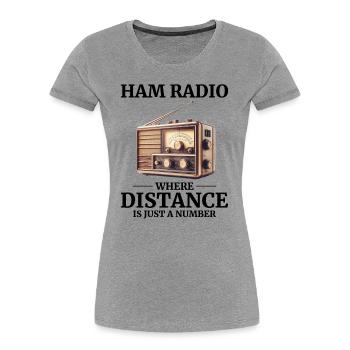 Vintage Ham Radio Operator - Women's Premium Organic T-Shirt - heather grey - Front - Mia (176cm)