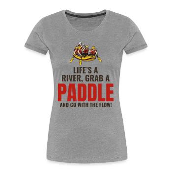 Rafting Team Floß Wildwasser Rafter Paddel Lustig - Frauen Premium Bio T-Shirt - Grau meliert - Vorne - Mia (176cm)
