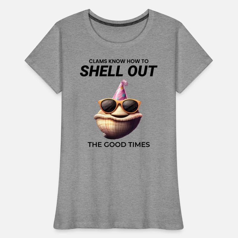 Clam Shell Seashells Collector Beachcomber Beach Women's Premium Organic T-Shirt