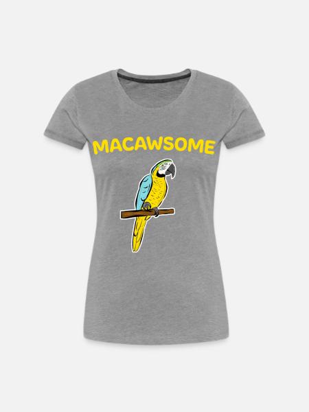 Papageien Gelbbrustara Geschenk - Frauen Premium Bio T-Shirt - Grau meliert