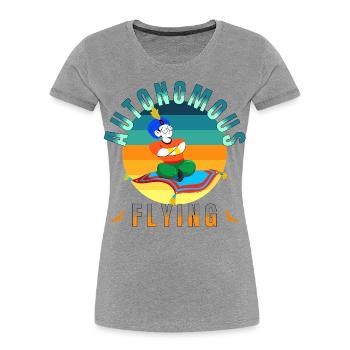 autonomes fliegen keine neue technologie teppich - Frauen Premium Bio T-Shirt - Grau meliert - Vorne - Mia (176cm)