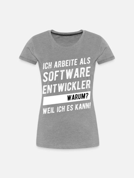 Softwareentwickler Software Engineering Geschenk - Frauen Premium Bio T-Shirt - Grau meliert
