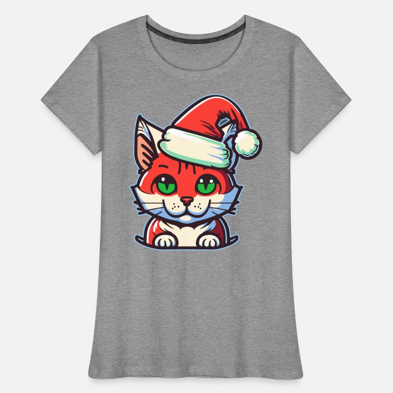 Wunderschönes Weihnachtskatzendesign, ein ausgezeichneter Weihnachtsmann Frauen Premium Bio T-Shirt