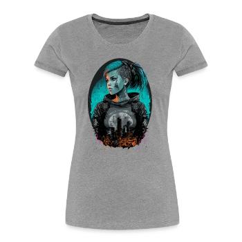 Gorgeous futuristic Girl for Science Fiction Fans - Women's Premium Organic T-Shirt - heather grey - Front - Mia (176cm)