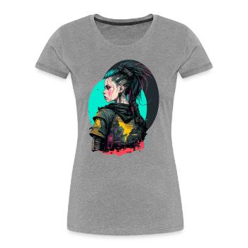 Wonderful Illustration of a Beautiful Girl - Women's Premium Organic T-Shirt - heather grey - Front - Mia (176cm)