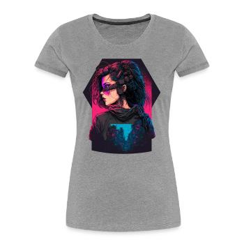 Science Fiction Lady l’excellent cadeau pour - T-shirt bio Premium Femme - gris chiné - Devant - Mia (176cm)