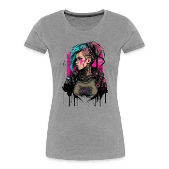Punk Lady das ausgezeichnete Geschenk für Fiction Fans - Frauen Premium Bio T-Shirt - Grau meliert - Vorne - Mia (176cm)