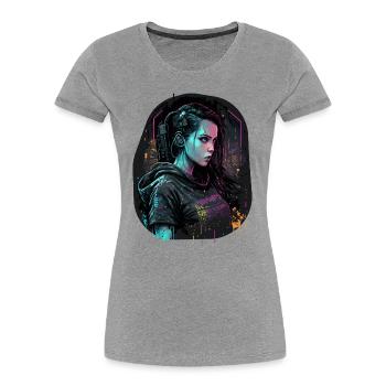 Atemberaubendes Punk Girl das ideale Weihnachten - Frauen Premium Bio T-Shirt - Grau meliert - Vorne - Mia (176cm)