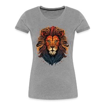 Lion Owner - Women's Premium Organic T-Shirt - heather grey - Front - Mia (176cm)