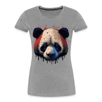 Panda Bär Liebhaber Geschenk - Frauen Premium Bio T-Shirt - Grau meliert - Vorne - Mia (176cm)