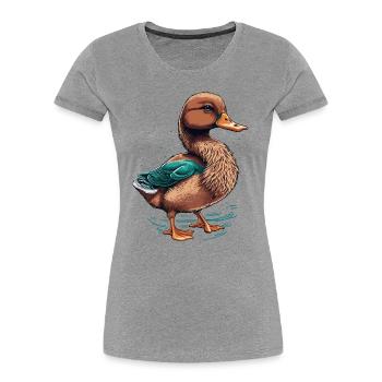 Ente - Frauen Premium Bio T-Shirt - Grau meliert - Vorne - Mia (176cm)