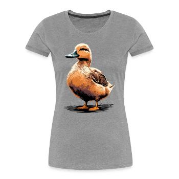 Young Duck - Women's Premium Organic T-Shirt - heather grey - Front - Mia (176cm)