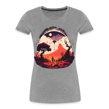its out there - Women's Premium Organic T-Shirt - heather grey - Front - Mia (176cm)