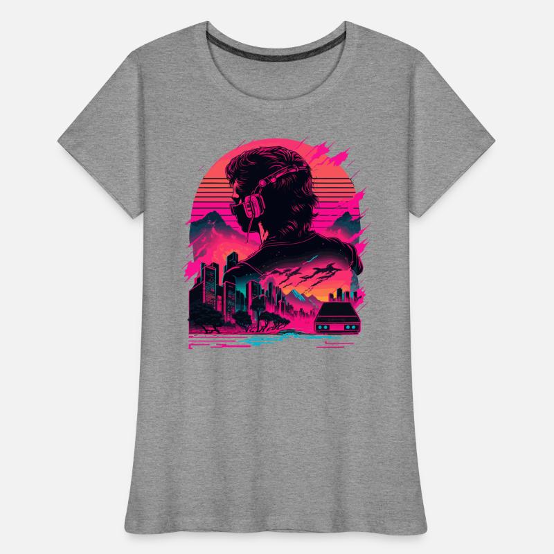 Synthwave Space Women's Premium Organic T-Shirt