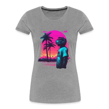 Musik Dude - Frauen Premium Bio T-Shirt - Grau meliert - Vorne - Mia (176cm)