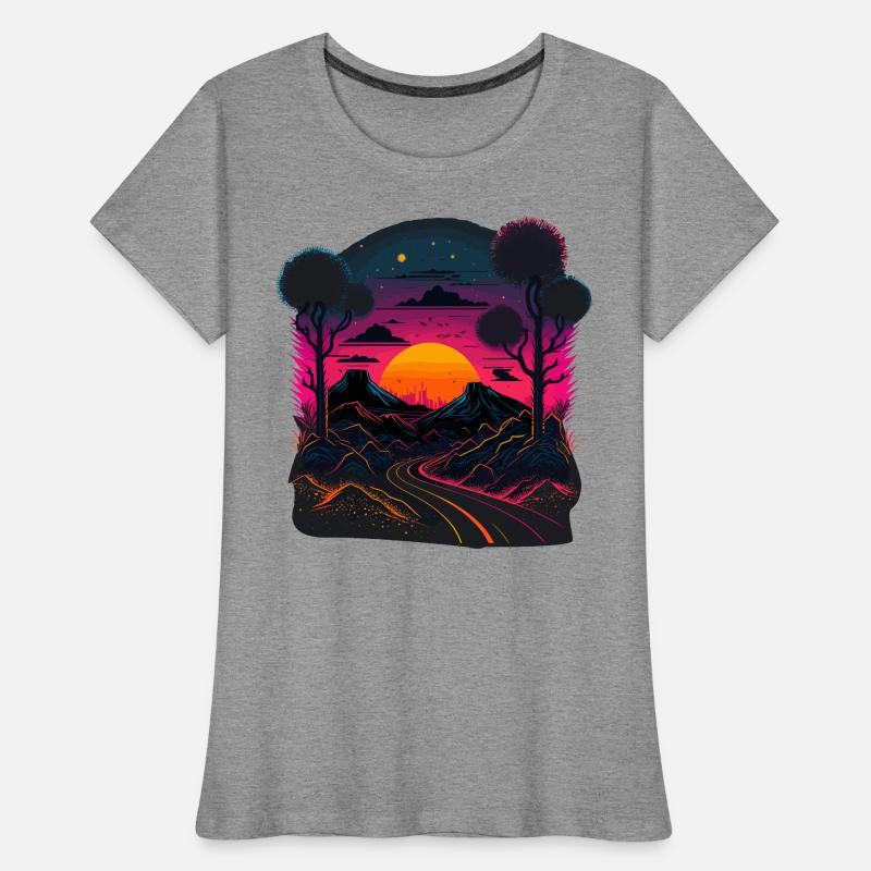 Synthwave-Artwork Frauen Premium Bio T-Shirt