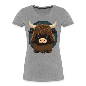 Lustiges Yak Geschenk - Frauen Premium Bio T-Shirt - Grau meliert - Vorne - Mia (176cm)