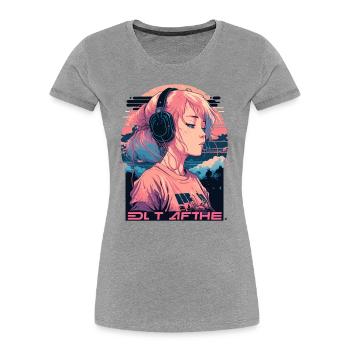 Sad Girl - Women's Premium Organic T-Shirt - heather grey - Front - Mia (176cm)
