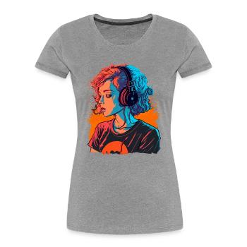 Cute Girl - Women's Premium Organic T-Shirt - heather grey - Front - Mia (176cm)