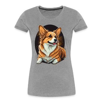 Elegant Looks Corgi - Women's Premium Organic T-Shirt - heather grey - Front - Mia (176cm)