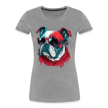 Cool sur Red Bulldog - T-shirt bio Premium Femme - gris chiné - Devant - Mia (176cm)