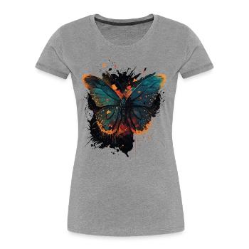 Butterfly Shades - Women's Premium Organic T-Shirt - heather grey - Front - Mia (176cm)